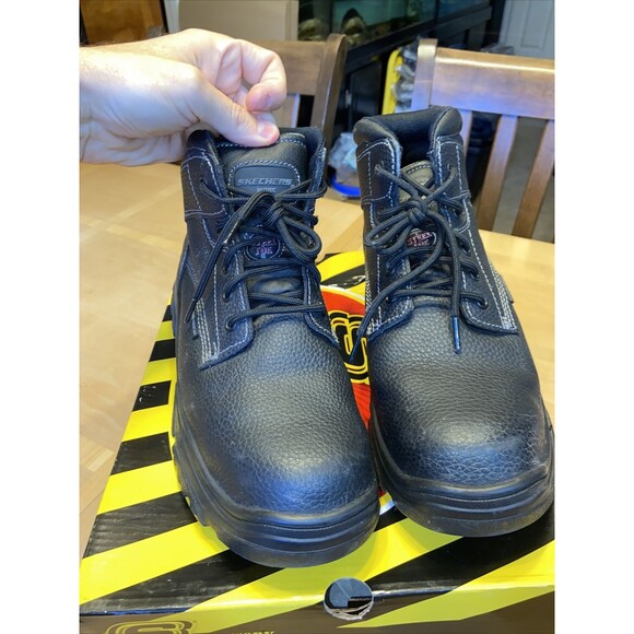 Skechers Men’s Work Boots Size 11 Black Steel Toe Water Resistant Safety Shoes main image 5